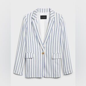 Banana Republic Blue and White Striped Blazer
